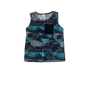 SHEIN Youth Boys Black and Blue Whale Print Tank Top